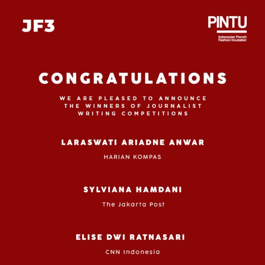 JF3 Umumkan Tiga Pemenang PINTU Journalist Writing Competition 2026